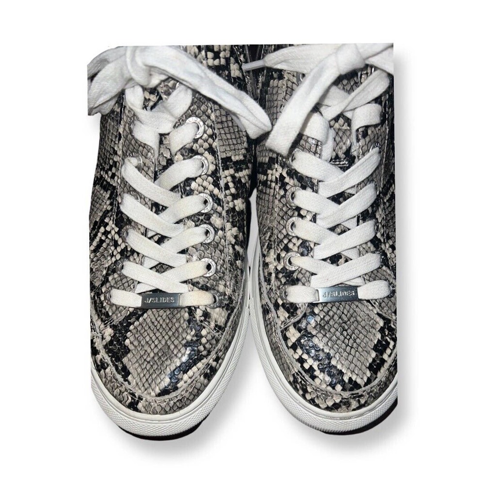 J/Slides | Gray Black Vegan Snake Print Almond To… - image 3